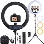 21 inch LED Ring Light with Tripod Stand, Video Ring Light for Photography Vlog Recording Conference Meeting Studio Portrait YouTube TikTok Makeup with Remote Control, CRI>97