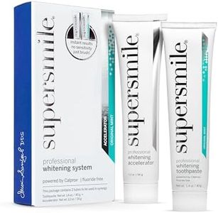 Supersmile Fluoride-Free Whitening System – 1.4oz Professional Grade Whitening Toothpaste & 1.2oz Accelerator – Whitens up to 6 Shades & Strengthens Enamel