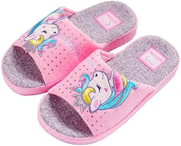 Kids Family Unicorn Slippers Household Anti-Slip Indoor Home Slippers for Girls and Boys Pink Size: 4-6 Years M US Big Kid