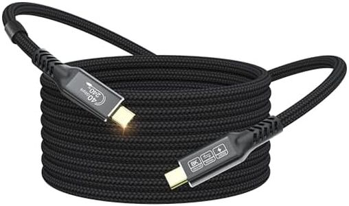 Cavo USB4 Certificato per Thunderbolt 4, Cavo USB C Dati 40Gbps, 240W PD3.1 Cavo USBC Ricarica Rapida 8K@60Hz HDR per iPhone 16 15 Pro/Max, MacBook, iPad Pro, Samsung Galaxy S24, Dock, Monitor, 3 m