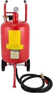 VEVOR Sabbiatrice pneumatica in acciaio, macchina di sabbiatura rossa con cabina sabbiatura 40l, per la pulizia di superficie, la scultura, la rimozione della ruggine