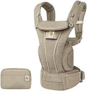 Ergobaby Omni Breeze All Carry Positions Breathable Mesh Baby Carrier Newborn to Toddler with Enhanced Lumbar Support & Airflow (7-45 Lb), Soft Olive Diamond