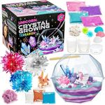 Original Stationery Grow Your Own Crystal Unicorn Terrarium Kit, Crystal Making Kit with Everything Needed to Grow 3 Real Kids Crystals, Fun Unicorn Crystal Terrarium Kit & Unicorn Gifts for Girls