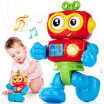 hahaland Toys for 1 Year Old Boys - Activity Robot Baby Toys for 1 Year Old - Musical Light up Poseable Fine Motor Skill Toys for 12 Months - Interactive Montessori Toys for 1 Year Old Birthday Gift