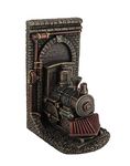 Steampunk Steam Locomotive Bronze Finished Single Bookend