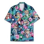Tropical Cat Golf Hawaiian Shirt, S