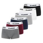 GoVIA Womens Boxers Underwear,Women's Boyshort Cotton Boxer Briefs Panties Pack of 6,Multicoloured S