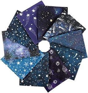 Craftido -25 Options- 100% Cotton Quilting Fabric Bundles 10pcs Fat Quarters 18”x21”-Medium Weight 5.2 oz- for Quilting, Sewing Project, Patchwork, DIY Crafts – Starry Sky