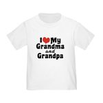 CafePress I Love My Grandma and Grandpa Toddler T Shirt Cute Toddler T-Shirt, 100% Cotton White