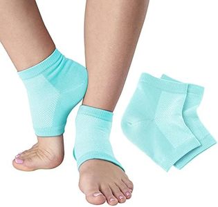 NatraCure Vented Moisturizing Gel Heel Sleeves - (2 Pairs of Skin softening footcare treatment socks for Cracked heels, Dry feet, Foot calluses, Rough heel socks - (608-M RET2PK) - Size: Regular