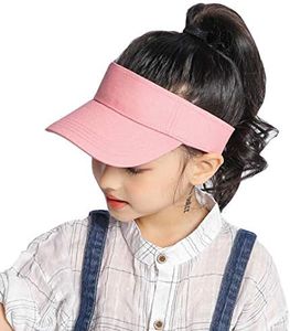 Kids Visor Sun Hat Adjustable Athletic Sports Hat 6 to 12 Years Old, Pink, 6-12 Years