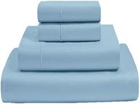 MyGiza Sheets,100% Giza Egyptian Cotton Sheets-Queen Size Giza Cotton Sheets Set to Fit Upto 18 Inches Deep Mattress (4 Pcs) Sky Blue