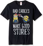 Despicable Me Men's Minions Bad Make Good Choices Funny Graphic Tee, black, 3X-Large