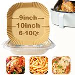 Air Fryer Disposable Paper Liners 9 inch Square, for 6QT-10QT Air Fryer Microwave Oven Frying Pan,100PCS Non-Stick Large Disposable Parchment Paper Liners