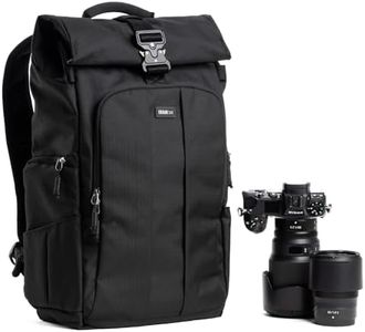 Think Tank FocusPoint 30L RollTop Camera Backpack - Asphalt Black: Expandable Travel & Camera Backpack with Laptop Sleeve, Quick Side and Back Access, Rain Cover – Versatile Photography & Travel Bag