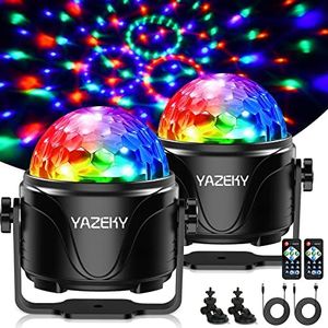 YAZEKY Jeux de Lumiere pour Soiree, Boule Disco USB 360° Lumineuse Rotative DJ 7RGB Lumiere,Boule Lumineuse Disco,Boule a Facette Disco pour Voiture, DJ, KTV, Fête, Bar, Noël (2 pièces)