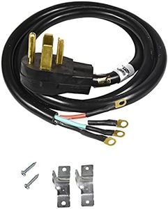 HQRP 4-Prong Electric Dryer AC Power Cord 30-Amp (NEMA 14-30P to 4-Wire), 6-Feet, UL Listed, 10-AWG, Compatible with Whirlpool Maytag Amana Electrolux GE