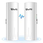 Wireless Bridge, UeeVii CPE450 5.8G Outdoor CPE Bridge Long Range 300Mbps Point to Point Transmitter Distance WiFi Transmitter 14DBi High Gain 2 * 2 Mimo Antenna with PoE Adapter 2 RJ45 Port 2-Pack