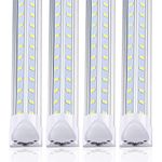 TOPTRONED (10-Pack) 8ft LED Shop Light Fixture,V Shape 100W 19800LM 5000K (Daylight White),8 Foot, 96'' T8 Integrated LED Tube, Linkable Led Bulbs for Garage, Warehouse, Plug and Play, Clear Lens