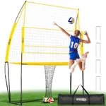 Volleyball Training Equipment, Adjustable Height Volleyball Net for Backyard Training - Portable Outdoor Practice Set with Durable Net & Tool-Free Setup for Serving, Hitting, and Spiking Practice