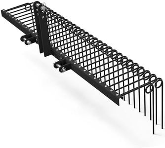 YITAMOTOR 72 Inch Durable Powder Coated Steel Pine Straw Rake Steel Spring Landscape Rake Attaches to Cat 0 Cat 1，3 Point Hitch for Tractor, Black