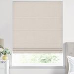 Hiifroy Cordless Roman Shades for Windows, Roman Blinds for Interior Windows Bedroom Dining Room Living Room Privacy Light Filtering, Customize Size Cream