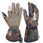 Thiovanek 2025 Upgraded Heated Hunting Gloves for Men Winter Rechargeable Electric Heated Gloves Camo Hunting Heated Gloves for Men Cold Weather Waterproof Hunting Gloves,Size L
