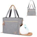 Vanleestar Baby Diaper Bag Tote, Large Travel Toddler Diapers Bags for Working Moms, Fits Medela, Spectra Breast Pump S1, S2, Diaper Changing Tote Hospital Bag(Grey)