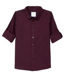 Amazon Brand - Symbol Boy's Regular Shirt (SYMAW22SHR02_Maroon 1 3-4 Years)