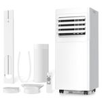 9000 BTU Air Conditioning Unit, 4-in-1 Portable Air Conditioner with Cooling, Dehumidifier, Fan, Sleep Mode, Self-Evaporation, 24H Timer for Rooms Up to 450 Sq. ft, Includes Window Seal Kit & R/C