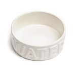 Park Life Designs - Ceramic Dog Water Bowl, Works for All Pets Including Cats, Puppies and Kittens (Small, White)