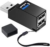 USB Hub,3 Port High Speed Splitter Plug and Play Bus Powered for MacBook, Mac Pro/Mini, iMac, Surface Pro, XPS, Notebook PC, USB Flash Drives, Mobile HDD, USB Radiator, Scanner, Mobile Phone (Black)