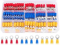 Hanibos 180 Pcs Ring Crimps Terminals Connectors 0.5-6.0mm² Insulated Ring Terminals Crimps Connectors Ring Crimp Wire Connectors Terminals Kit for Automotive Motorcycle Repairs