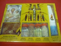 Nazareth Market Store Set of Holy Water,Soil,Oil,Insence Holy Candle Mary Icon and cross