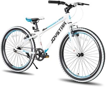 JOYSTAR Lubbock 24 Inch Kids Bike for Boys & Girls Ages 9-12 Years 24" Hardtail Mountain Bike for Kids with Steel Frame and 1-Speed Drivetrain with Kickstand 24 inch Bicycle White