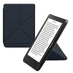 kwmobile Origami Case Compatible with Kobo Clara 2E / Tolino Shine 4 Case - Slim PU Leather Cover with Stand - Dark Blue