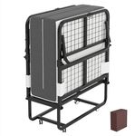 CAIYUN Folding Bed with Mattress,Guest Z Single Bed,Portable Foldable Beds with Memory Foam Mattress and Fabric Storage Bag,Spare Beds,Rollaway with Fold-up Metal Frame 75" x 31"