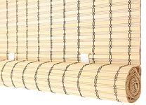 Seta Direct, Natural Cordless Bamboo Slat Roll Up Blind - 60-Inch Wide by 72-Inch Long