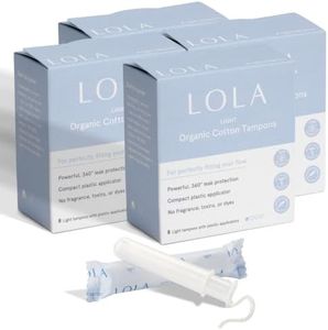 LOLA Organic Cotton Tampons, 32 Count - Light Non-Toxic Tampons, Period Feminine Hygiene Products, HSA FSA Approved Products Feminine Care