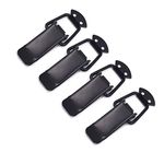 Stainless Steel Hardware Cabinet Boxes Spring Loaded Latch Catch Toggle Hasp with Screws,105 x 37mm/4.1" x 1.5",Black,4pcs