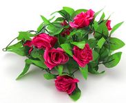 LIGHT ROSE Color One Fake Silk Rose Flower Ivy Vine Hanging Garland Wedding Home Decor Artificial Rose Silk Flower Green Leaf Vine Garland Home Wall Party Decor Wedding Decal