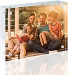 Egofine 5x7 Acrylic Frame, 20mm Thicker Frameless Clear Picture Frame, Double Sided Magnetic Picture Frame, Free Standing Desktop Display