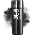 BOLDIFY Hair Fibres for Thinning Hair (BLACK) - 28g Bottle - Undetectable & Natural Hair Filler Instantly Conceals Hair Loss - Hair Powder Thickener, Topper for Fine Hair for Women & Men