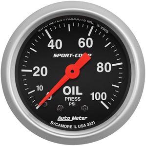 Autometer Gauge, Sport-Comp, Oil Pressure, 2 1/16 in., 100psi, Mechanical, Each