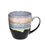 hengshukeji 500ml Unique Ceramic Coffee Mug，Handmade Kiln Change Glaze Large Tea Cup for Office and Home,Coffee Mugs for Tea, Hot Chocolate, and More (Gray)