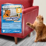 Panther Armor 10-Pack 80 Pins Furniture Protectors from Cats Scratch - XXL Couch Protector for Cats - Anti Cat Scratch Protectors Couch Protectors from Cat Scratching - Cat Couch Scratch Protector