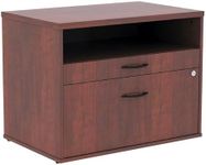 Alera ALELS583020MC Open Office Desk Series 29.5 in. x19.13 in. x 22.88 in. 2-Drawer 1 Shelf Pencil/File Legal/Letter Low File Cabinet Credenza - Cherry