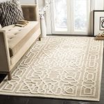 Asmara Rugs Handmade Export Quality Hi and Low Pile Wool Carpet for Living Room-Bedroom & Hall with 1.00 inch Thickness (Size 4 X 6 Feet Color Beige)