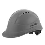 KARAM PN542 Safety Helmet for Men Industrial & Construction Helmet | Ratchet Type Adjustment with Adjustable Chin Strap | Ventilation & Side Slot for Attachment | EN Certified Hard Hat | Apex Grey