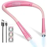 Glocusent Book Light, 3 Color Temperatures Reading Light, Bendable Neck Light, 80 Hrs Lasting Rechargeable Book Light for Reading in Bed, Knitting, Camping, Repairing, Avid Reader Gift